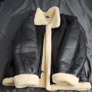 Men's Authentic USAF Shearling Flight Jacket Sz3XL Fits Like True XL